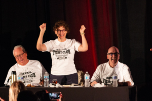 The judges getting into their roles during Retail Fight Club, a battling activity at the forum.