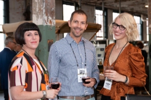 Some attendees networking at the dinner.