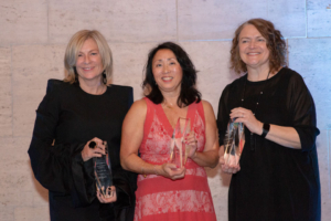 Some of the winners with their awards.