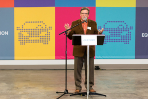 One of the speakers at the opening.