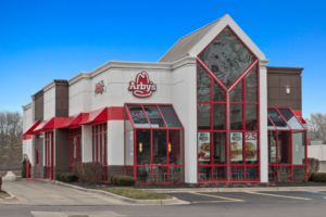 The front exterior of Arby's.
